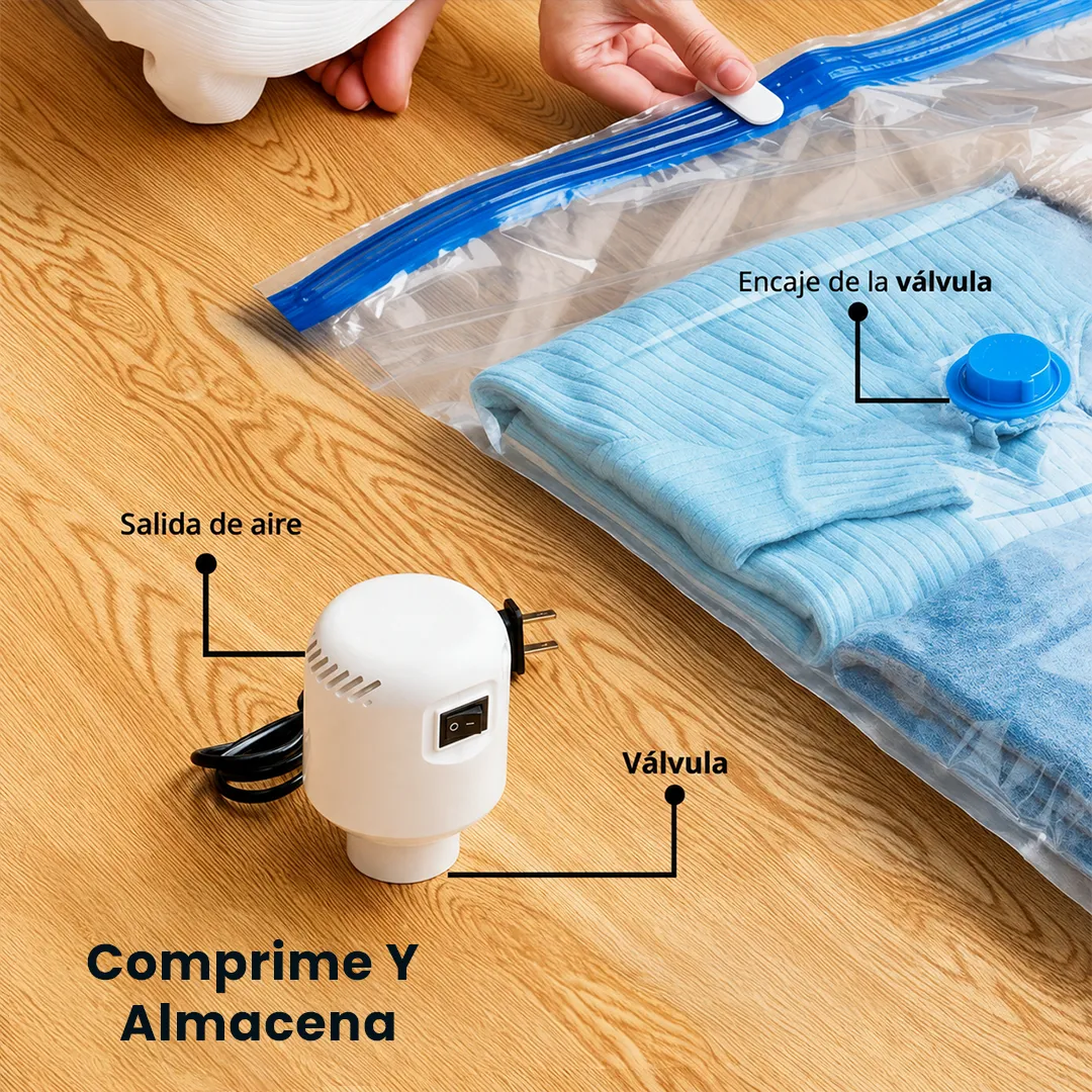 👜Bolsas compresión al vacío Ahorra hasta 80% de tu espacio💯