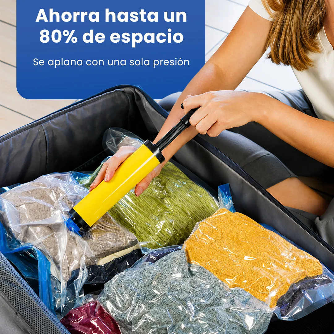 👜Bolsas compresión al vacío Ahorra hasta 80% de tu espacio💯