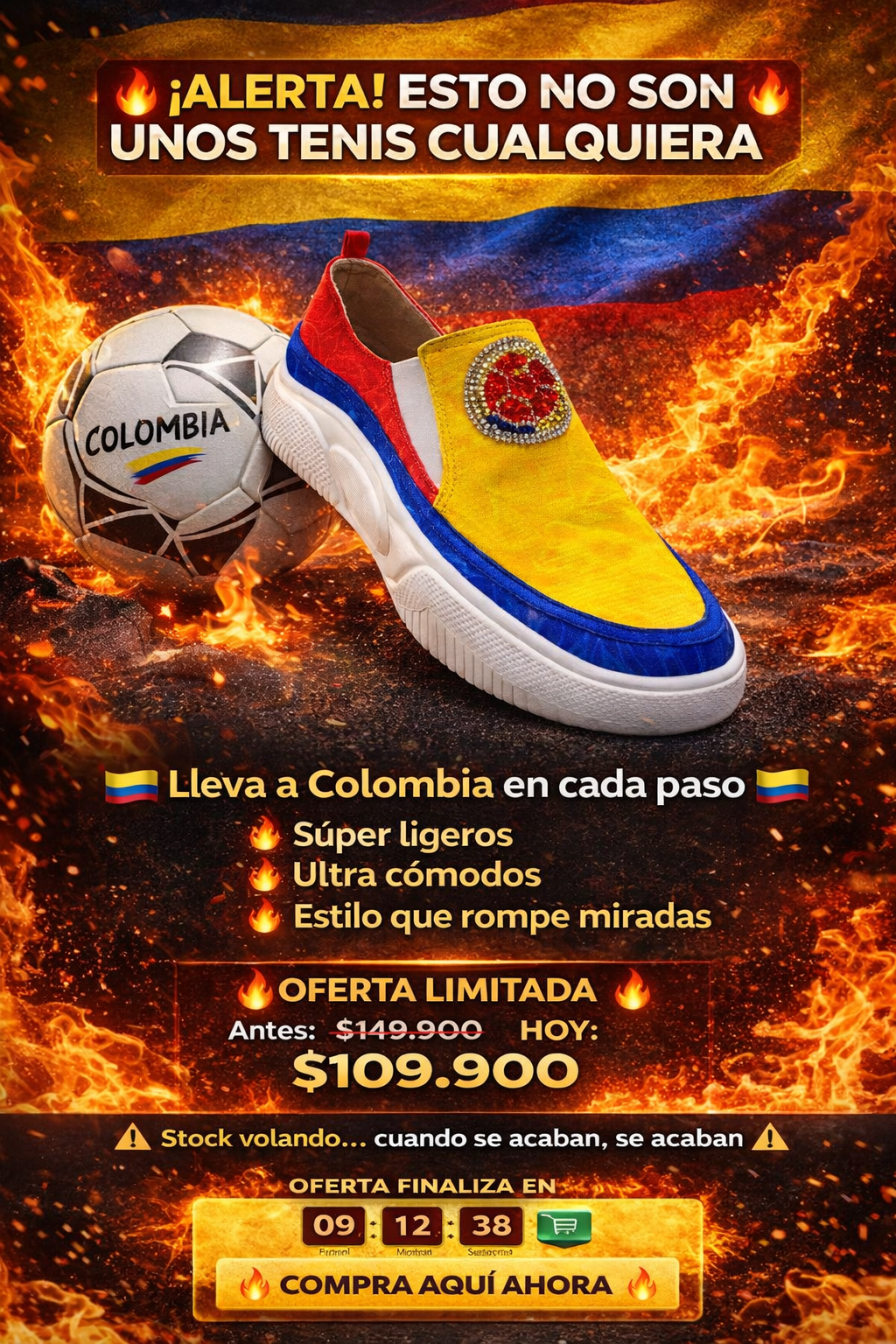 🔥ZAPATOS TRICOLOR MUNDIALISTA 🇨🇴