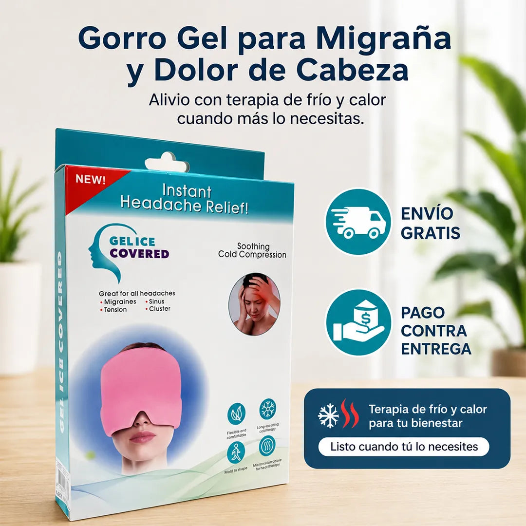 Gorro de gel para migraña y dolor de cabeza