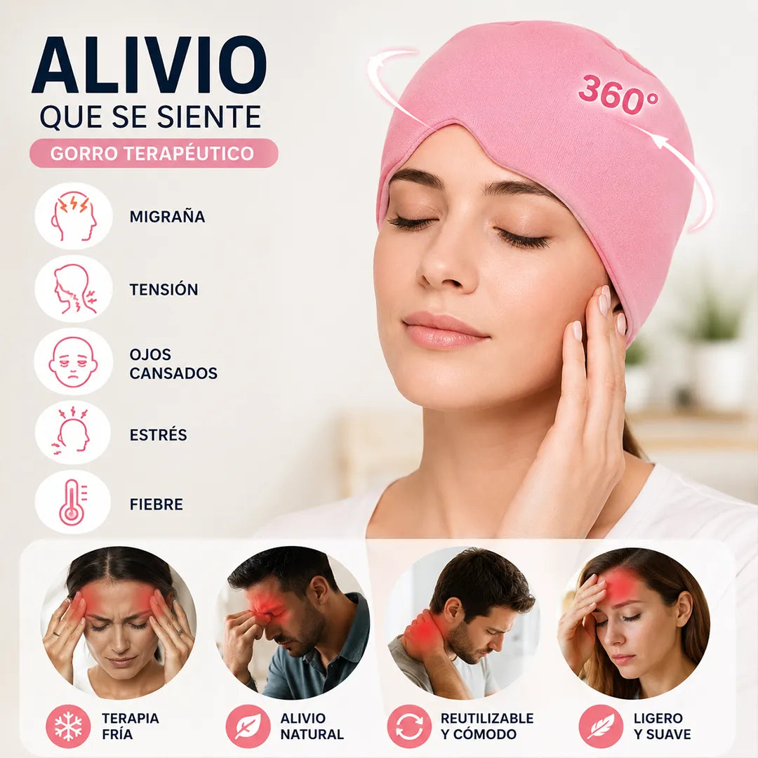Gorro de gel para migraña y dolor de cabeza